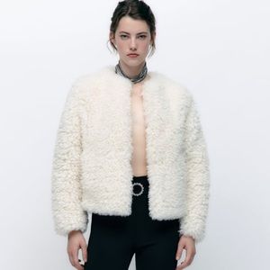 NWT Zara Faux Sherpa Jacket